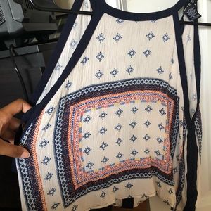 Colorful tank top/crop top with tie in back